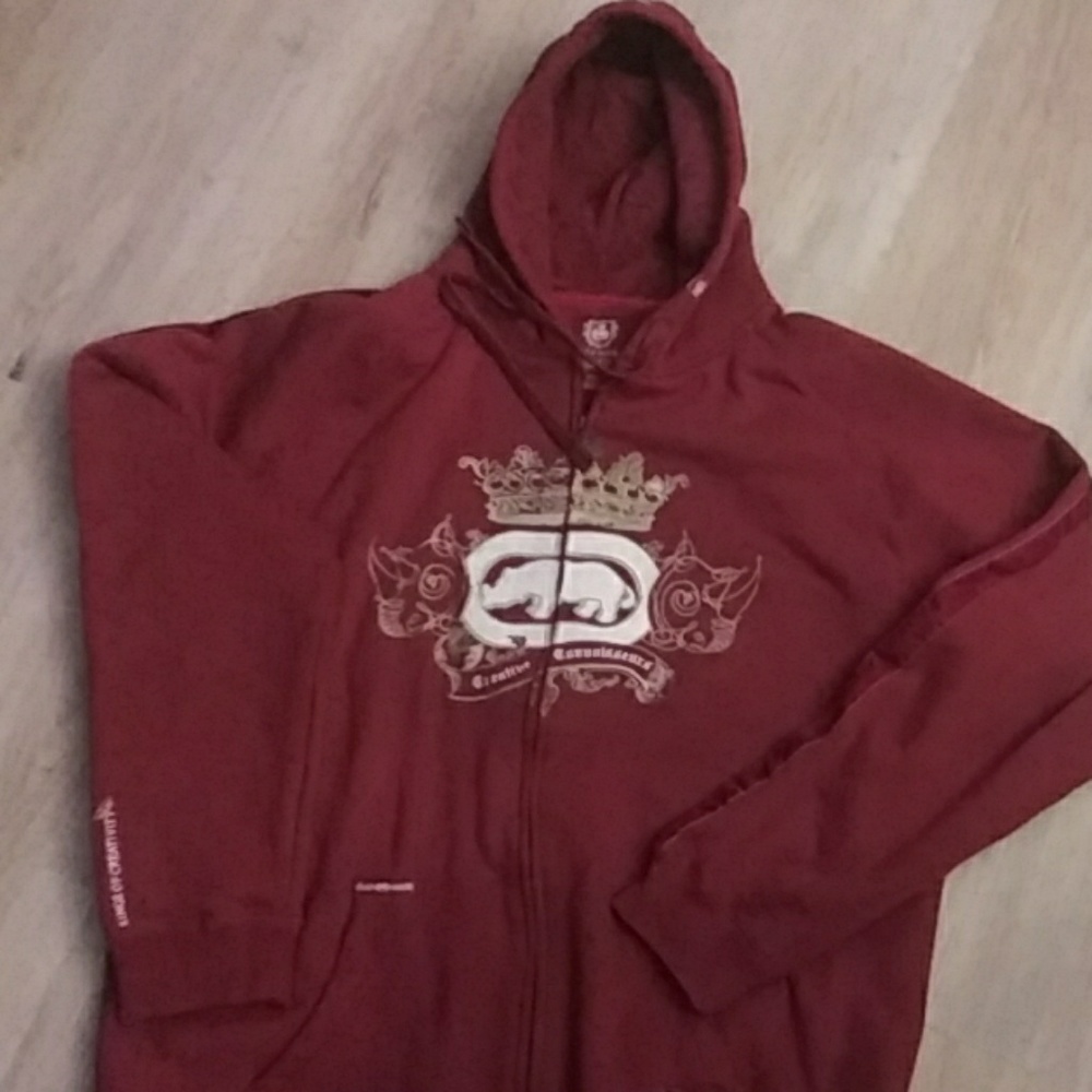Ecko Unltd maroon zip up hoodie